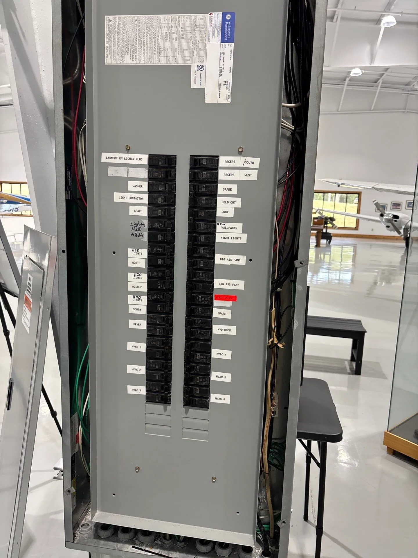 New distribution panel feeding the outdoor pedestals
